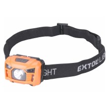 Extol - Lampada frontale a LED con sensore LED/3W/1200 mAh/3,7V arancione/nero