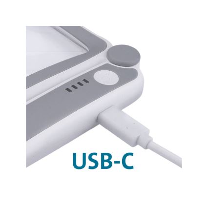 Extol - Lente d'ingrandimento pieghevole ricaricabile con luce LED dimmerabile / 650 mAh / bianco/grigio