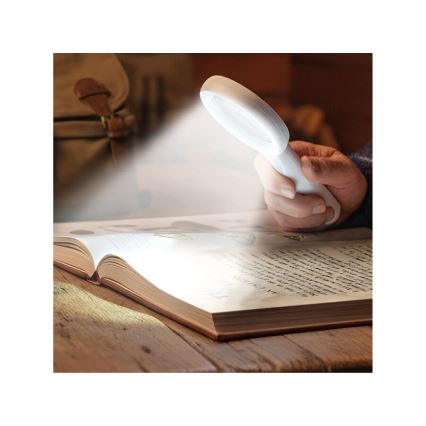 Extol - Lente d'ingrandimento ricaricabile a LED dimmerabile/650 mAh bianca/grigia