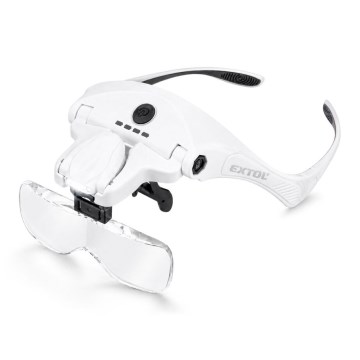 Extol - Occhiali ricaricabili con lente d'ingrandimento e illuminazione LED/300 mAh