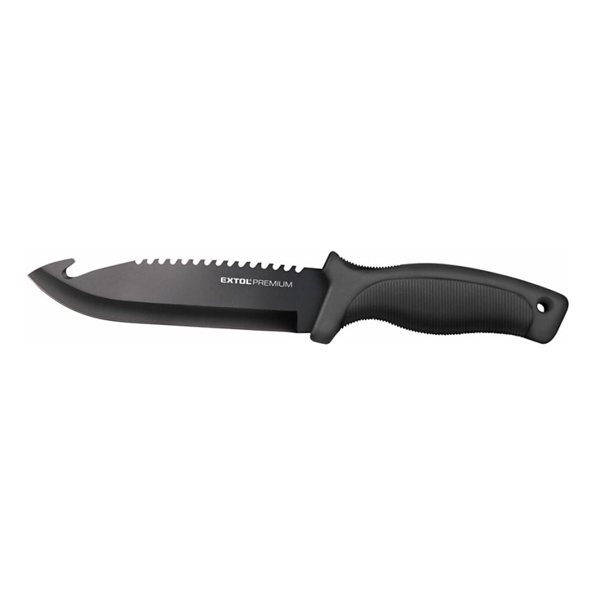 Extol Premium - Coltello da caccia nero/acciaio inossidabile 15 cm
