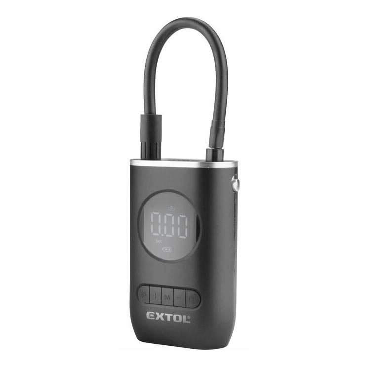 Extol Premium - Compressore digitale tascabile 4000 mAh 7,4V nero