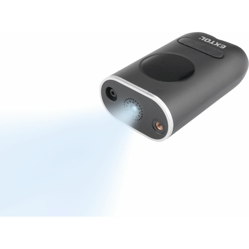 Extol Premium - Compressore digitale tascabile 4000 mAh 7,4V nero