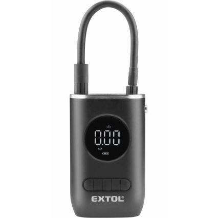 Extol Premium - Compressore digitale tascabile 4000 mAh 7,4V nero
