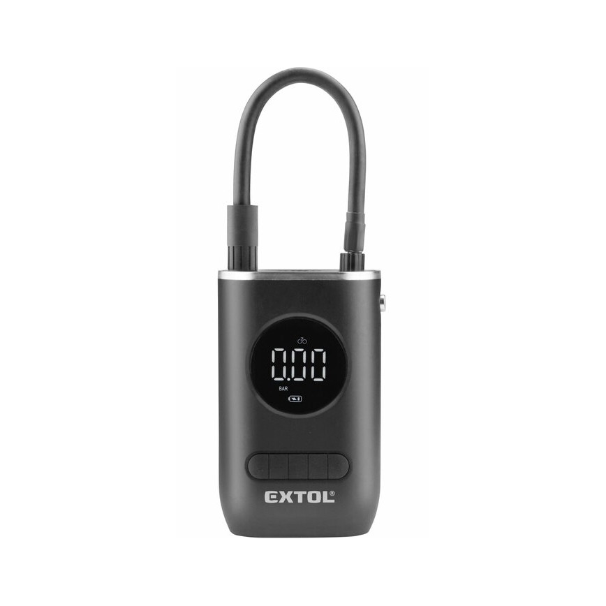 Extol Premium - Compressore digitale tascabile 4000 mAh 7,4V nero