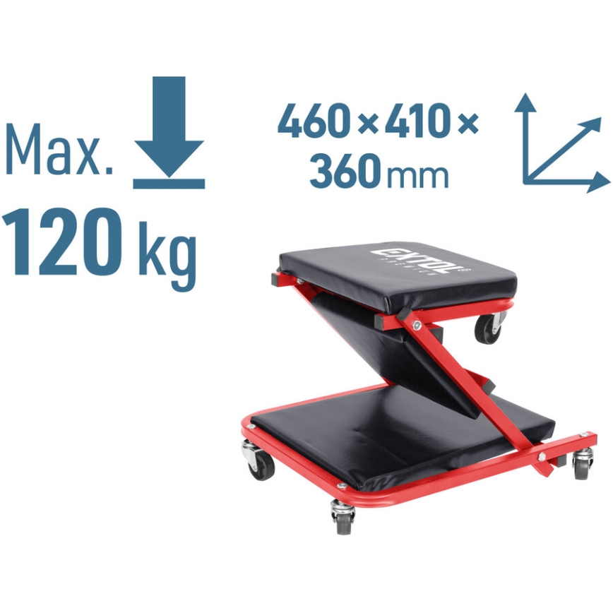 Extol Premium - Lettino/sgabello mobile per montaggio 2 in 1