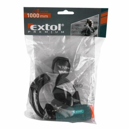 Extol Premium- Lucchetto per bici con cordino 8x1000 mm