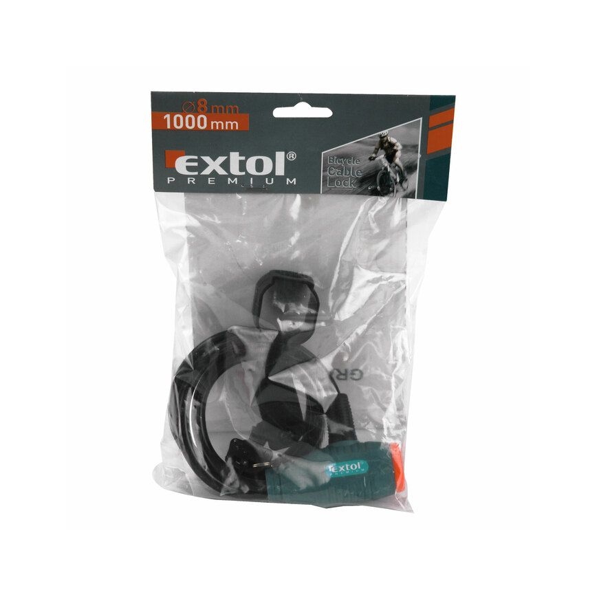 Extol Premium- Lucchetto per bici con cordino 8x1000 mm