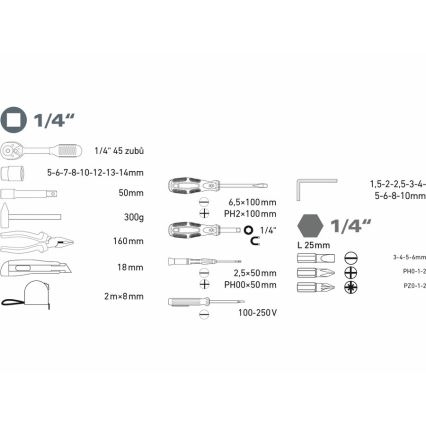 Extol - Set di attrezzi 39 pz