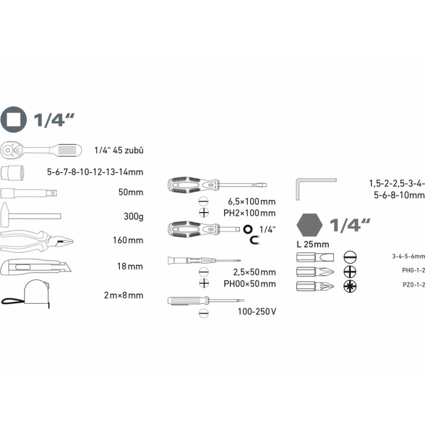 Extol - Set di attrezzi 39 pz