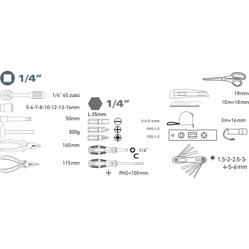 Extol - Set di attrezzi 47 pz