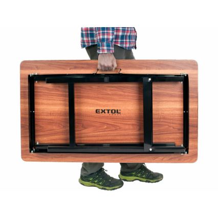 Extol - Tavolo da lavoro pieghevole 100x60 cm marrone/nero