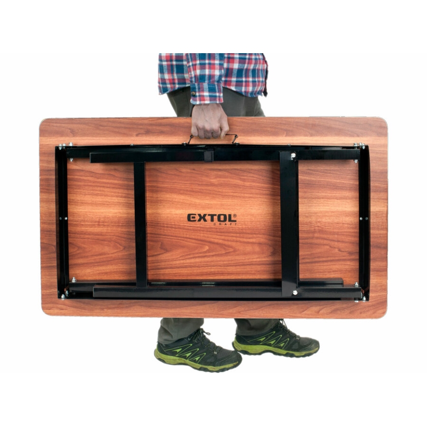 Extol - Tavolo da lavoro pieghevole 100x60 cm marrone/nero