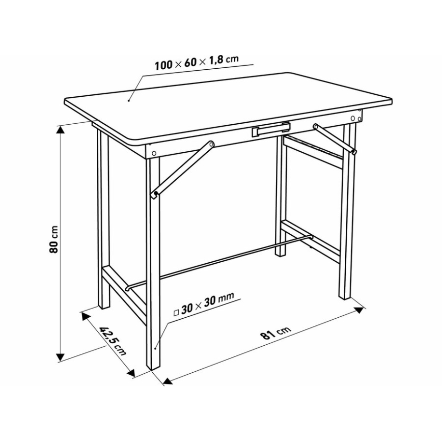Extol - Tavolo da lavoro pieghevole 100x60 cm marrone/nero
