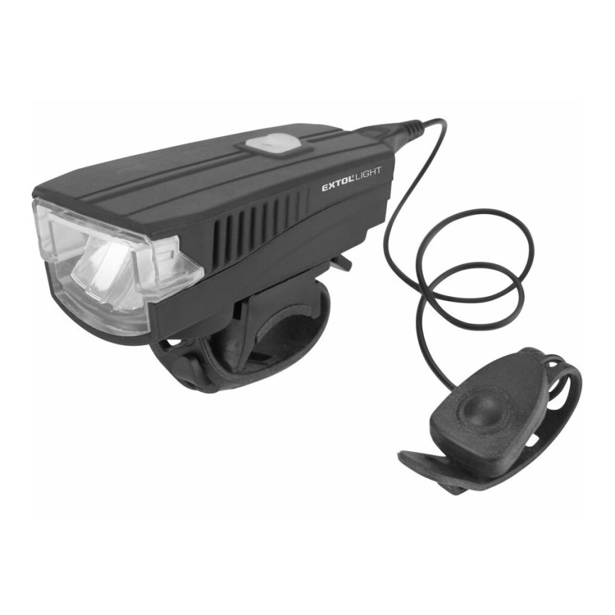 Extol - Torcia LED ricaricabile con clacson da bici LED/5W/1200 mAh/3,7V IPX4