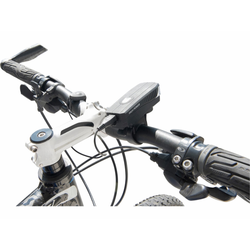 Extol - Torcia LED ricaricabile con clacson da bici LED/5W/1200 mAh/3,7V IPX4
