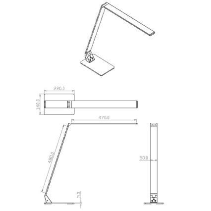 Fabas 3265/30/212 - Lampada da tavolo LED dimmerabile WASP 1xLED/12W/230V cromo opaco