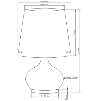 Fabas Luce 2533-34-102 - Lampada da tavolo ADE 1xG9/25W/230V + 1xE14/60W