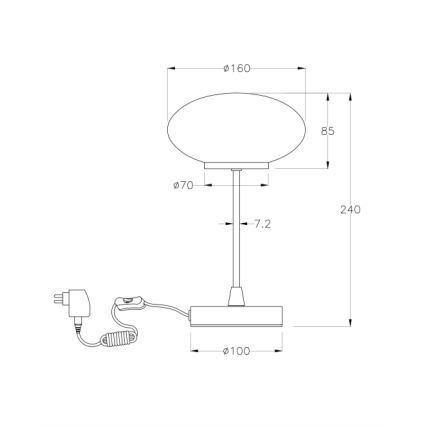 Fabas Luce 3339-30-178 - LED Lampada da tavolo dimmerabile con funzione Touch JAP LED/5W/230V cromo opaco