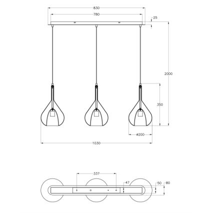 Fabas Luce 3481-48-297 - Lampadario a sospensione con filo LILA 3xE27/40W/230V limpido/oro/grigio