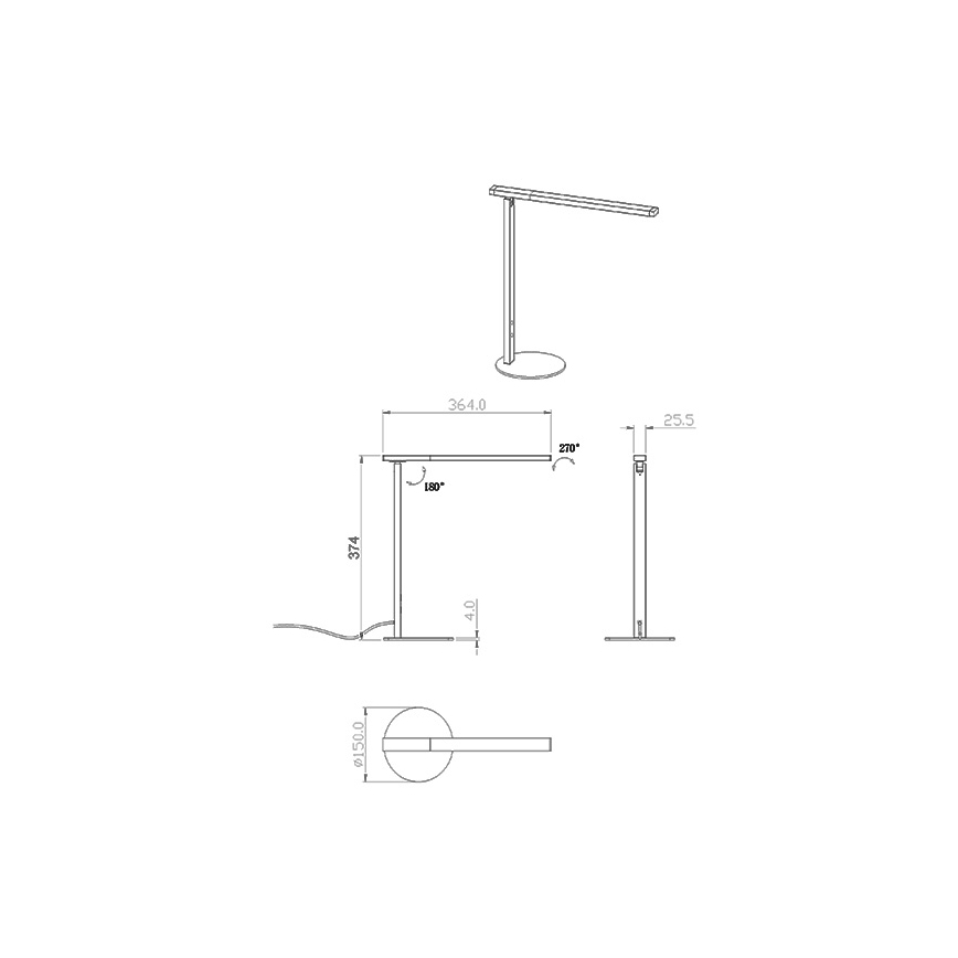 Fabas Luce 3550-30-101 - Lampada da tavolo dimmerabile a LED IDEAL LED/10W/230V 3000-6000K nero