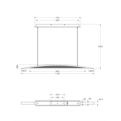 Fabas Luce 3697-40-102 - Lampadario a sospensione con filo LED dimmerabile CORDOBA LED/36W/230V bianco/legno