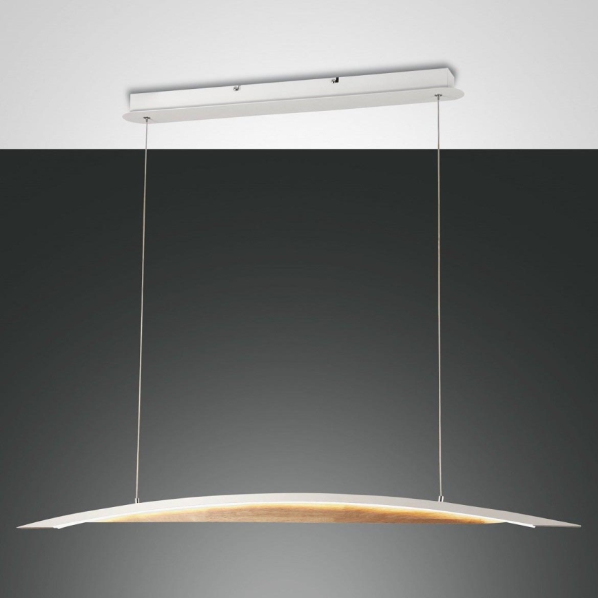 Fabas Luce 3697-40-102 - Lampadario a sospensione con filo LED dimmerabile CORDOBA LED/36W/230V bianco/legno