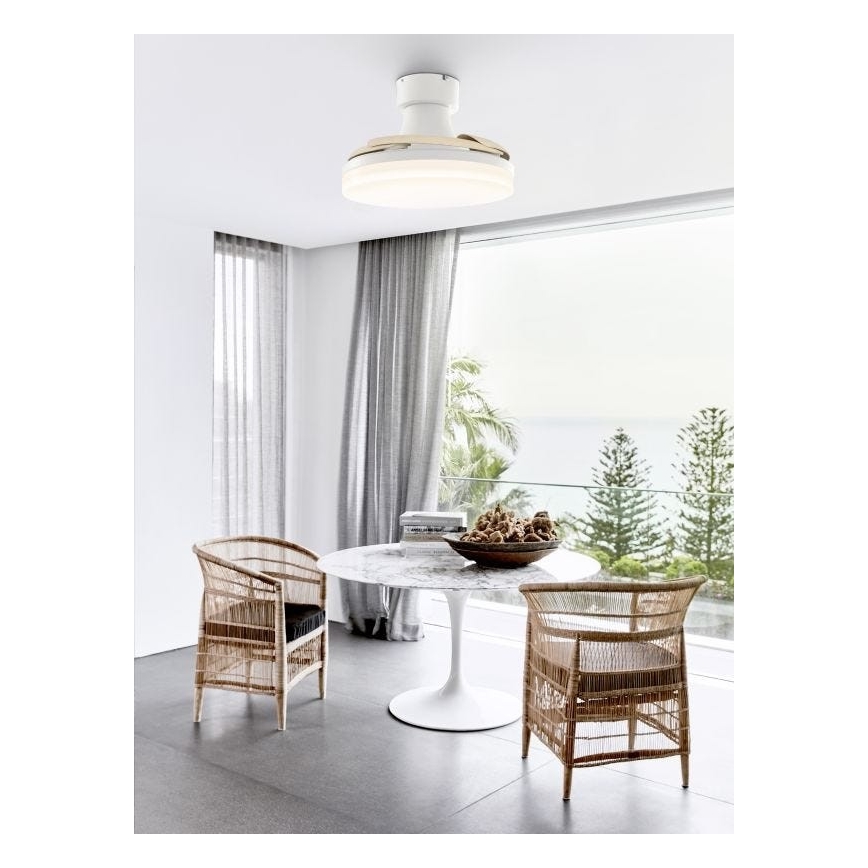 FANAWAY 210664 - Ventilatore da soffitto dimmerabile a LED ORBIT LED/25W/230V beige/bianco + telecomando