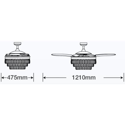 FANAWAY 212922 - Plafoniera LED VEIL 6xE14/4,5W/230V nero + telecomando
