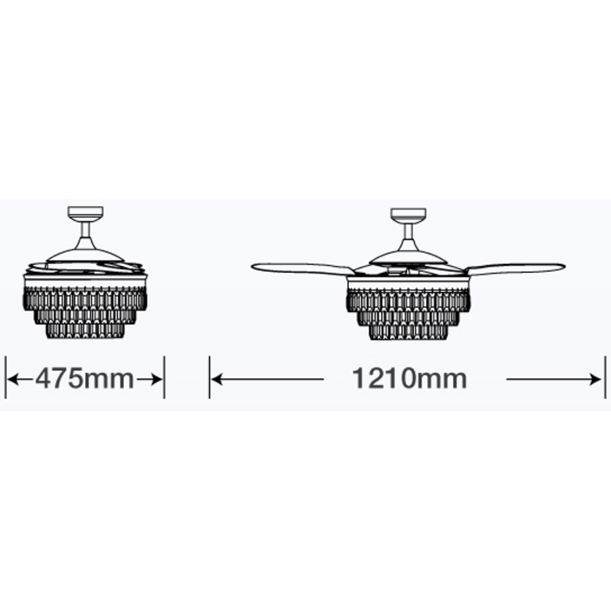 FANAWAY 212922 - Plafoniera LED VEIL 6xE14/4,5W/230V nero + telecomando