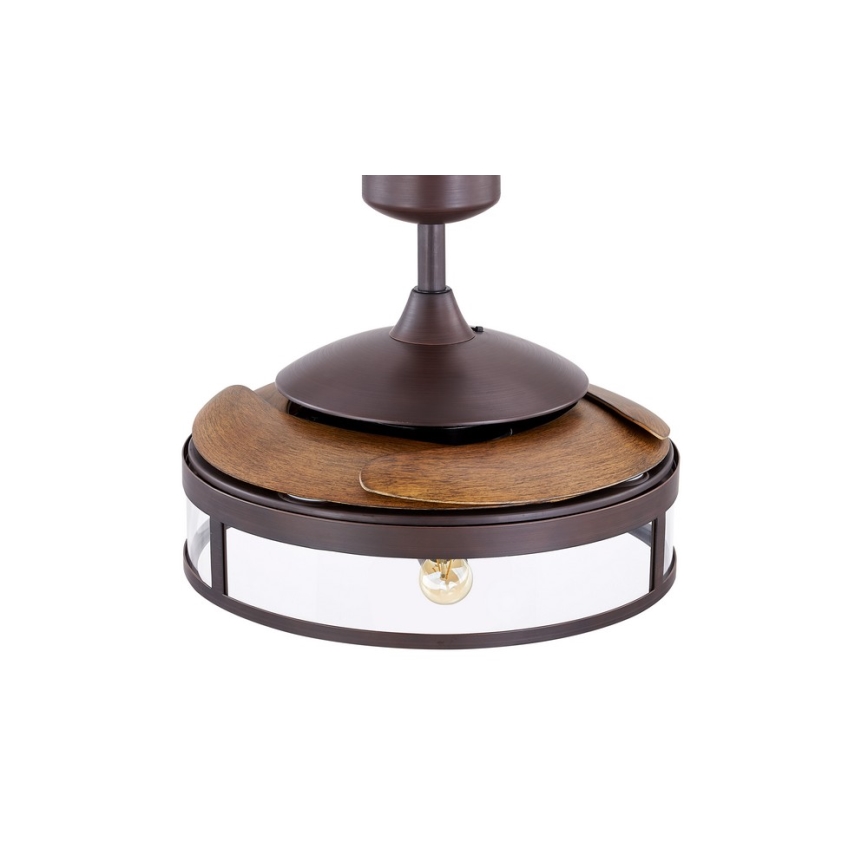 FANAWAY 212925 - Plafoniera LED CLASSIC 3xE27/4W/230V marrone + telecomando