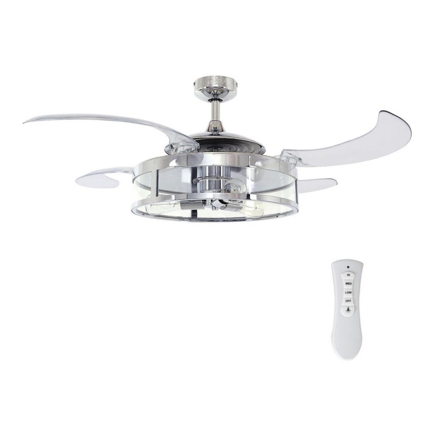 FANAWAY 212926 - Plafoniera LED CLASSIC 3xE27/25W/230V cromo lucido + telecomando