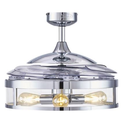 FANAWAY 212926 - Plafoniera LED CLASSIC 3xE27/25W/230V cromo lucido + telecomando