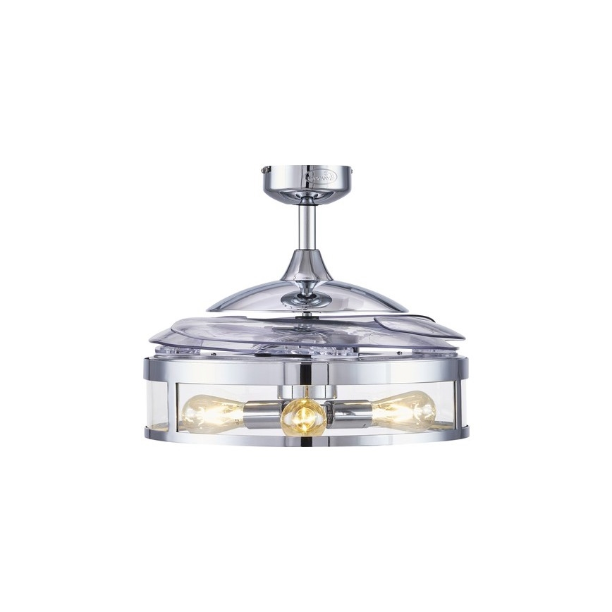 FANAWAY 212926 - Plafoniera LED CLASSIC 3xE27/25W/230V cromo lucido + telecomando