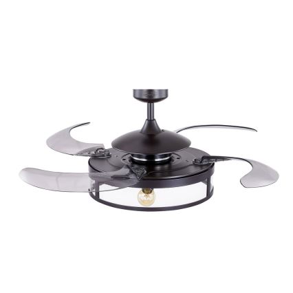FANAWAY 212927 - Ventilatore da soffitto LED CLASSIC 3xE27/4W/230V nero Ø 112 cm + telecomando