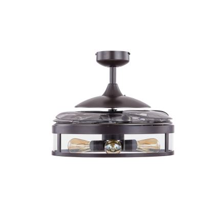 FANAWAY 212927 - Ventilatore da soffitto LED CLASSIC 3xE27/4W/230V nero Ø 112 cm + telecomando