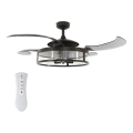 FANAWAY 212927 - Ventilatore da soffitto LED CLASSIC 3xE27/4W/230V nero Ø 112 cm + telecomando