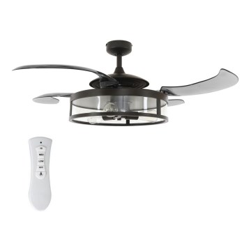FANAWAY 212927 - Ventilatore da soffitto LED CLASSIC 3xE27/4W/230V nero Ø 112 cm + telecomando