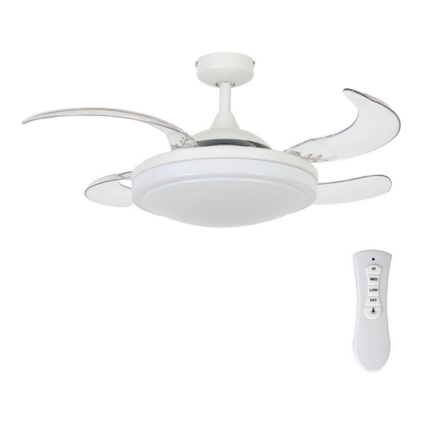 FANAWAY 212980 - Ventilatore da soffitto EVORA 2xE27/15W/230V bianco + telecomando