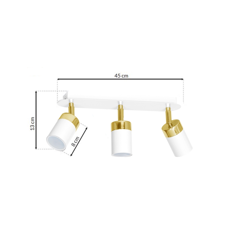 Faretti a plafone JOKER 3xGU10/25W/230V bianco