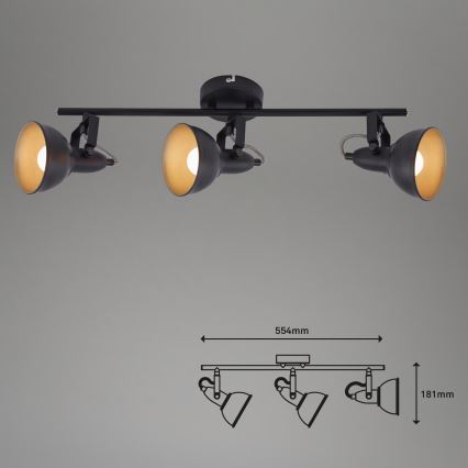 Faretto 3xE14/40W/230V nero