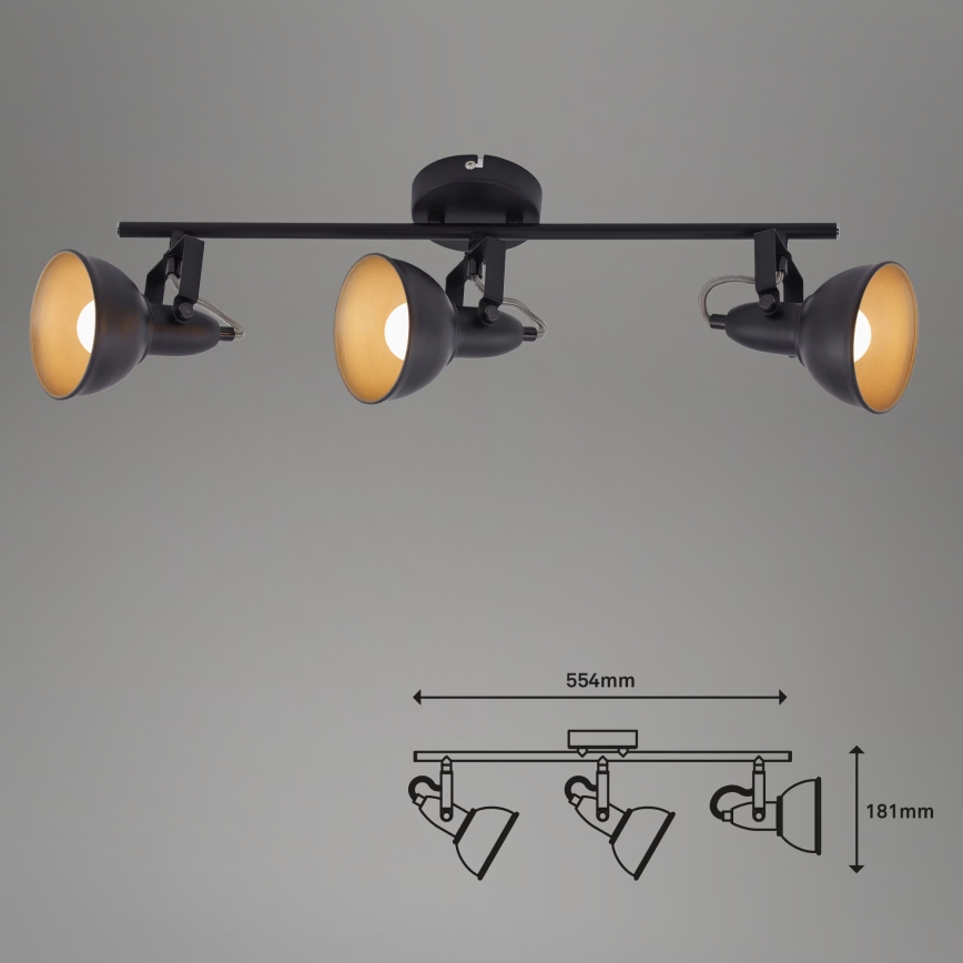 Faretto 3xE14/40W/230V nero