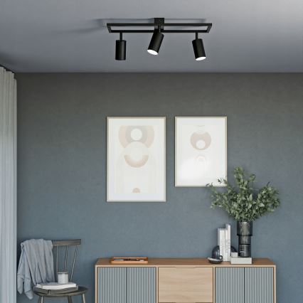 Faretto 3xGU10/30W/230V nero