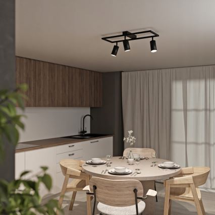 Faretto 3xGU10/30W/230V nero