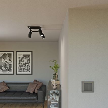 Faretto 3xGU10/30W/230V nero