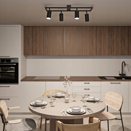 Faretto 4xGU10/30W/230V nero