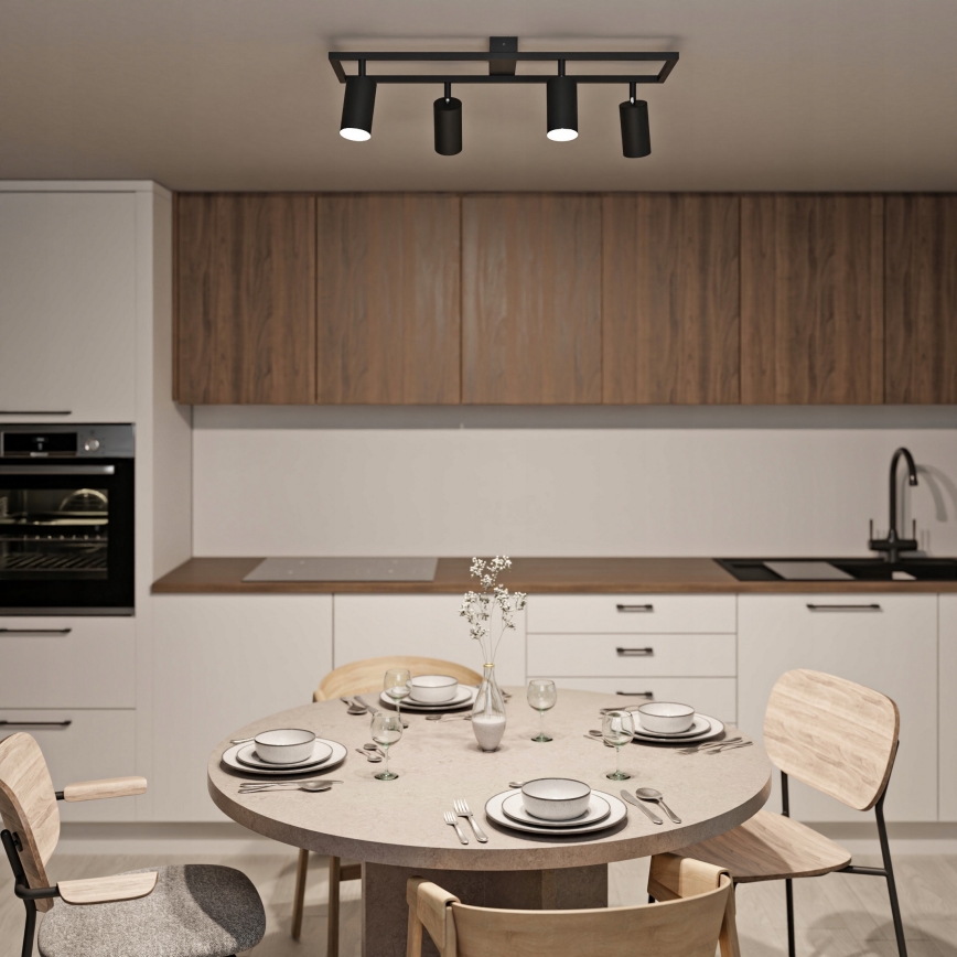 Faretto 4xGU10/30W/230V nero