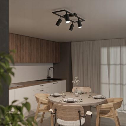 Faretto 4xGU10/30W/230V nero