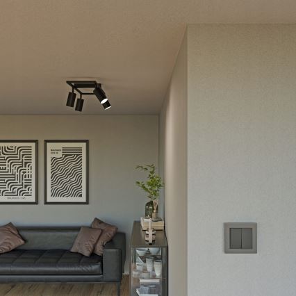 Faretto 4xGU10/30W/230V nero