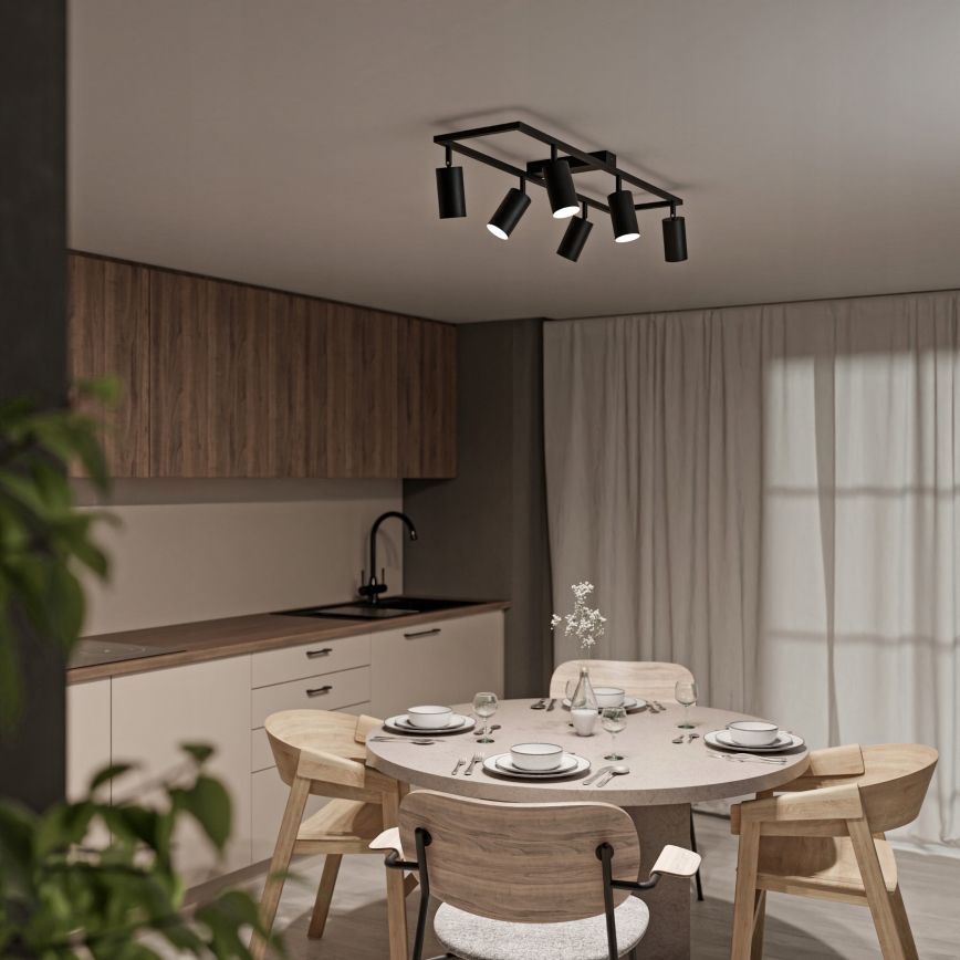 Faretto 6xGU10/30W/230V nero